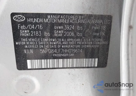 2017 Hyundai Elantra Se из США, поврежденный, VIN 5NPD84LF7HH019614